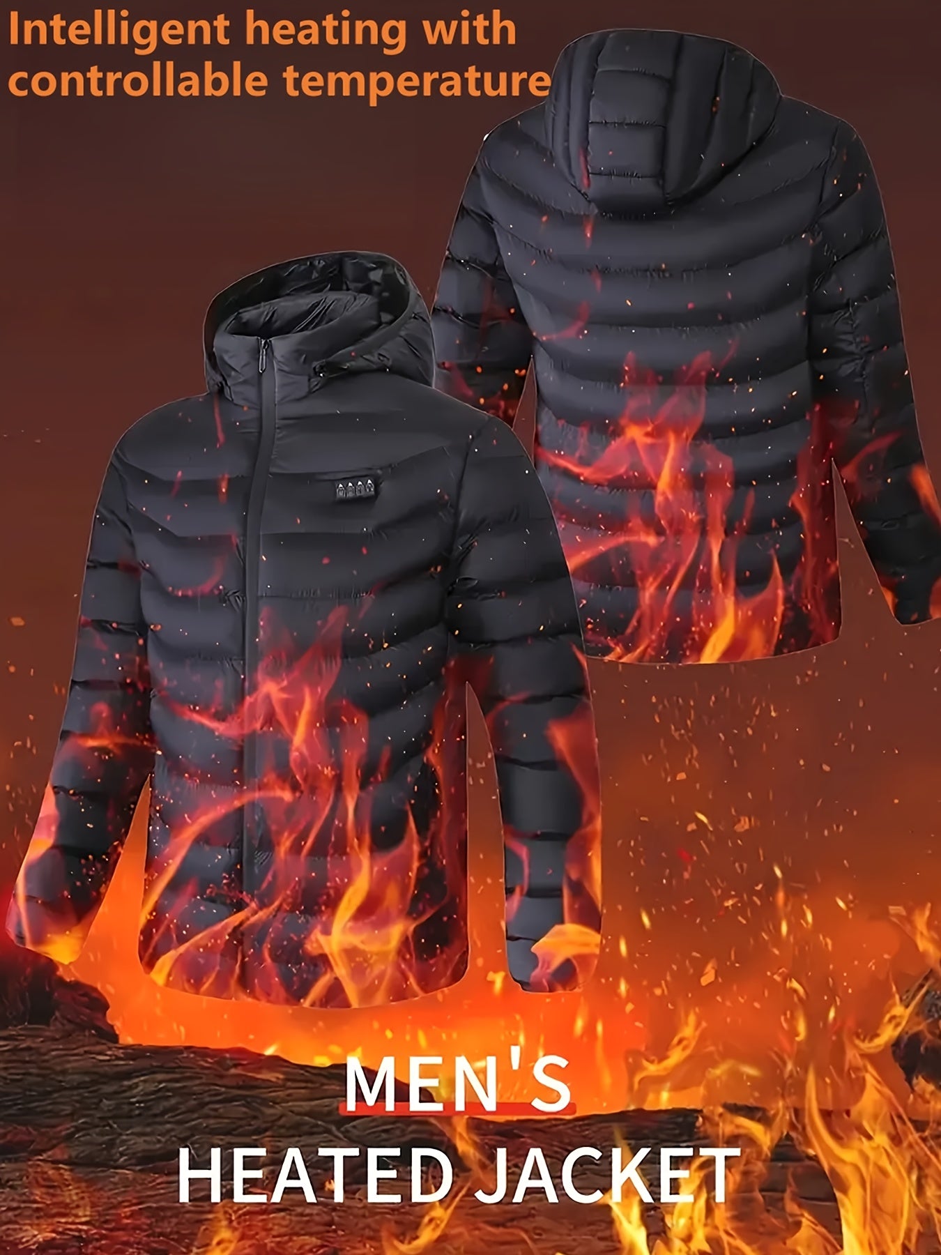 Smart Heated Jacket for Men And Women, Suitable for Outdoor Sports And Fishing, Featuring USB Electric Heating And Adjustable Temperature (Power Source Not Included).