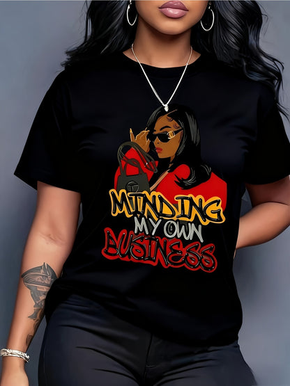 Trendy Anime Graphic Women'S Round Neck T-Shirt Made from Pure, Featuring a Minimalist Design That Is Both Comfortable And Breathable, Perfect for Everyday Casual Outfits. It Highlights a Natural And Sophisticated Look