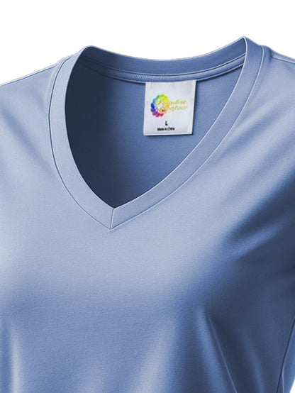 Women'S Soft V-Neck Sports T-Shirt, Cool And Breathable, - Quick-Dry Fabric, Designed for Outdoor Workouts, Comfortable And Versatile Fitness Wear Suitable for Everyday Exercise