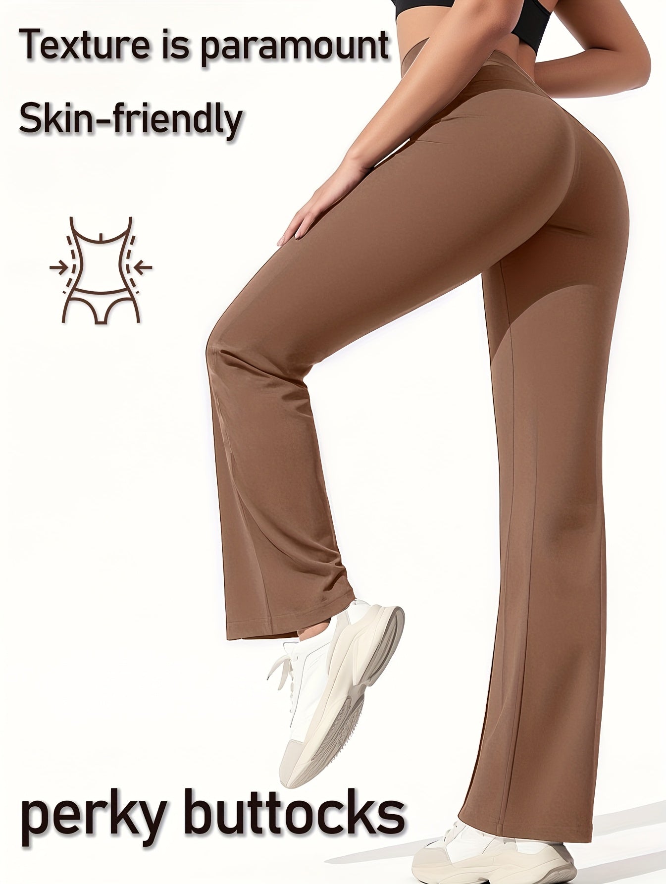 2025 New Style 3-Pack Casual Sports Micro Flare Pants, Fitness Pants, Yoga Pants, High-Waisted And Tummy-Control Flare Trousers for Women. Easily Adapt to Various Occasions! [Today's Special Offer] Buy Gray And Black And Get Brown for Free.