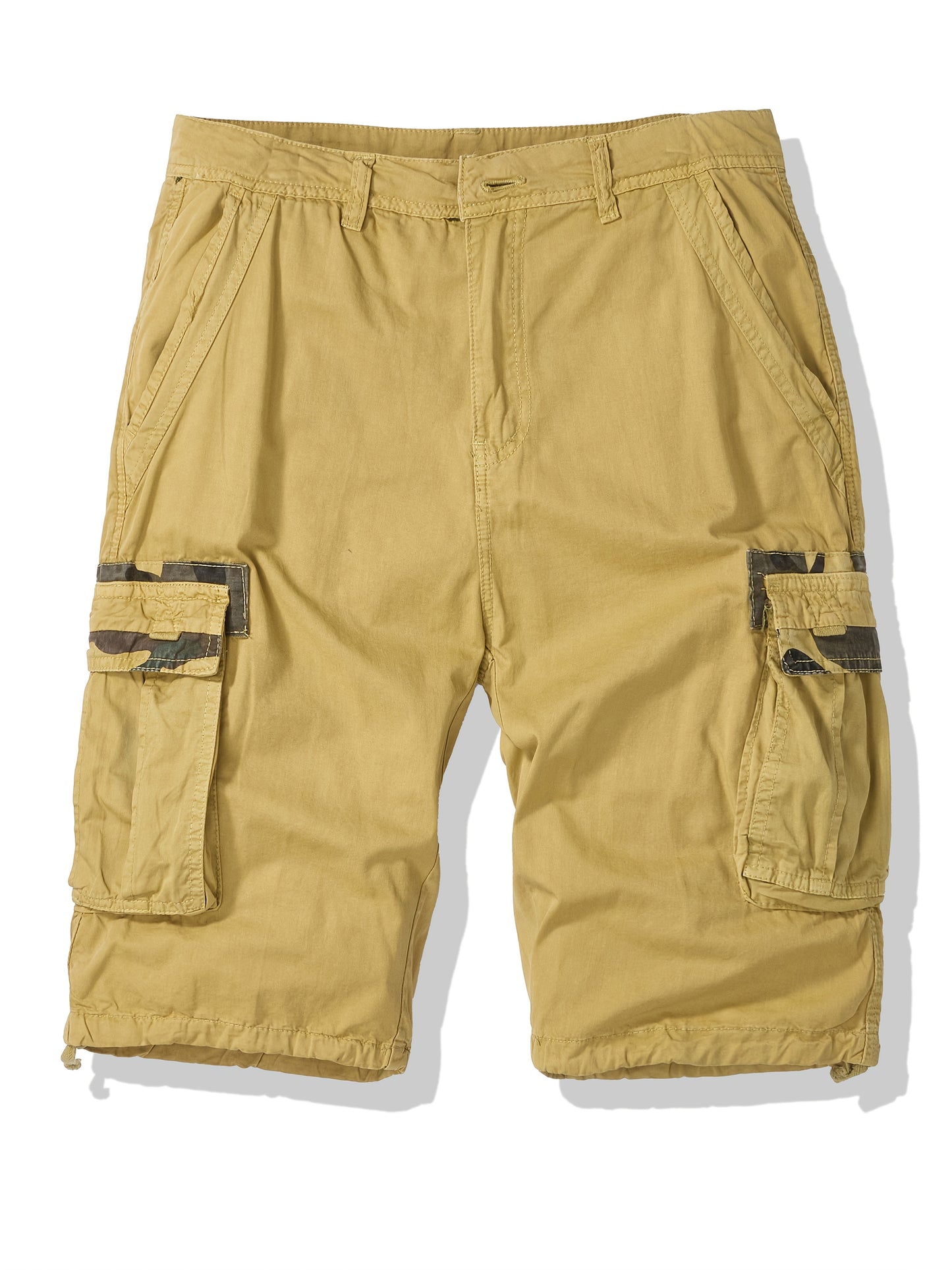 Plus-Size Men'S Outdoor Washing Multi-Pocket Tooling Tactical Shorts with Drawstring to Leave a Pocket Suitable for Outdoor Activities Such As Mountaineering And Camping, Plus Size