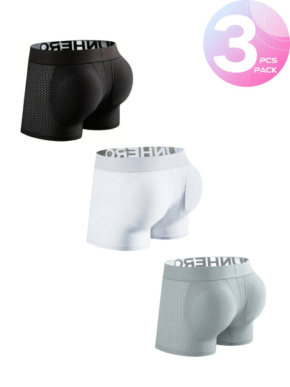 New Men'S Boxers Featuring Butt Pads, Made from Breathable Mesh, Designed for Comfort And Elasticity, Perfect for Lounging at for home