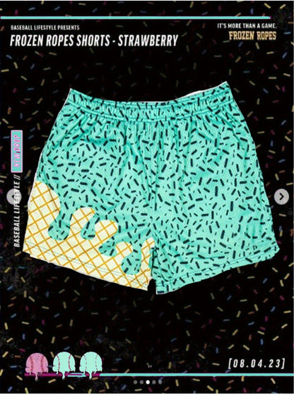 Youth Ice Cream Breathable Mesh Athletic Shorts with Elastic Waistband, Lightweight Summer Gym Shorts