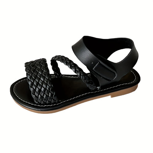 1 Pair of Girls Wearing Braided Rope Decoration Cute Vacation Casual Style Summer Comfortable Breathable Lightweight Flat Sandals