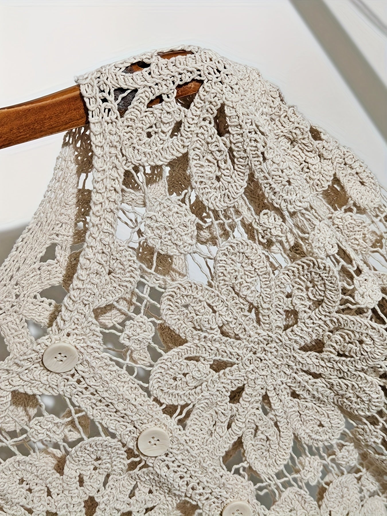 New Cardigan Bohemian Style Jacquard Hollow Crochet Embroidered Women'S Top