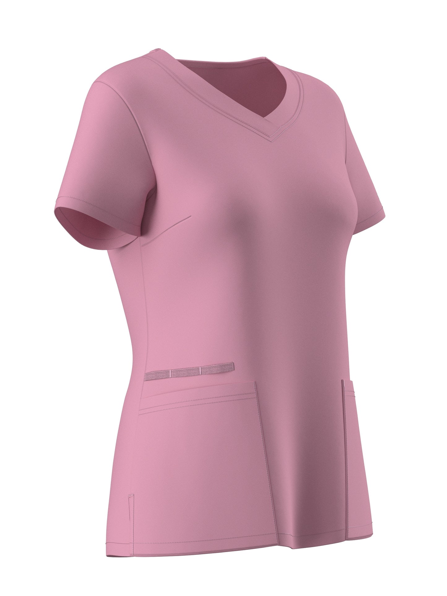 Women's Solid Two-piece Set - Elegant Short Sleeve V Neck Scrub Top & Drawstring Pants Outfits, Clothing