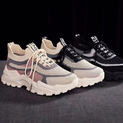 Sneakers, 2026 New Women's Shoes, Women's Casual Low-top Sports Shoes, Thick-soled Breathable Tennis Shoes, Sports Shoes Suitable for Gym And Casual Wear (PVC Soles), Women's Shoes, Women's Road Running Shoes, Outdoor Shoes