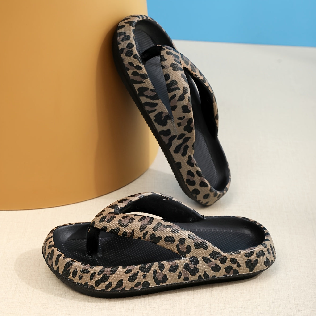 Casual And Comfy Flip-Flops for Men And Women with a Stylish Leopard Retro Design., Women Shoes