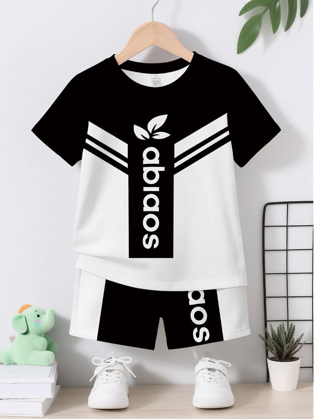 Baby Boy Graphic Outfit Set - Short Sleeve Summer