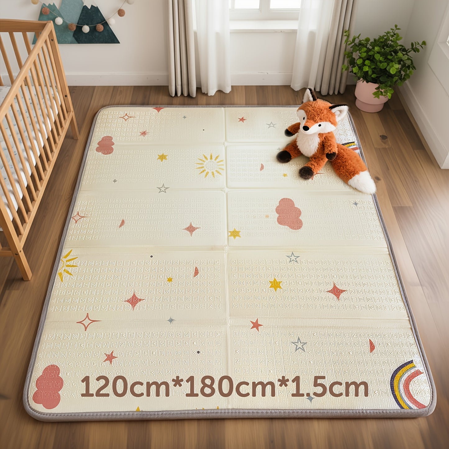 Extra Large Foldable Reversible ABC Play Mat Waterproof Non-Toxic Foam Padded Mat Stain-Resistant Easy to Wipe Clean for Infants Toddlers Tummy Time Indoor Outdoor Use Christmas Halloween