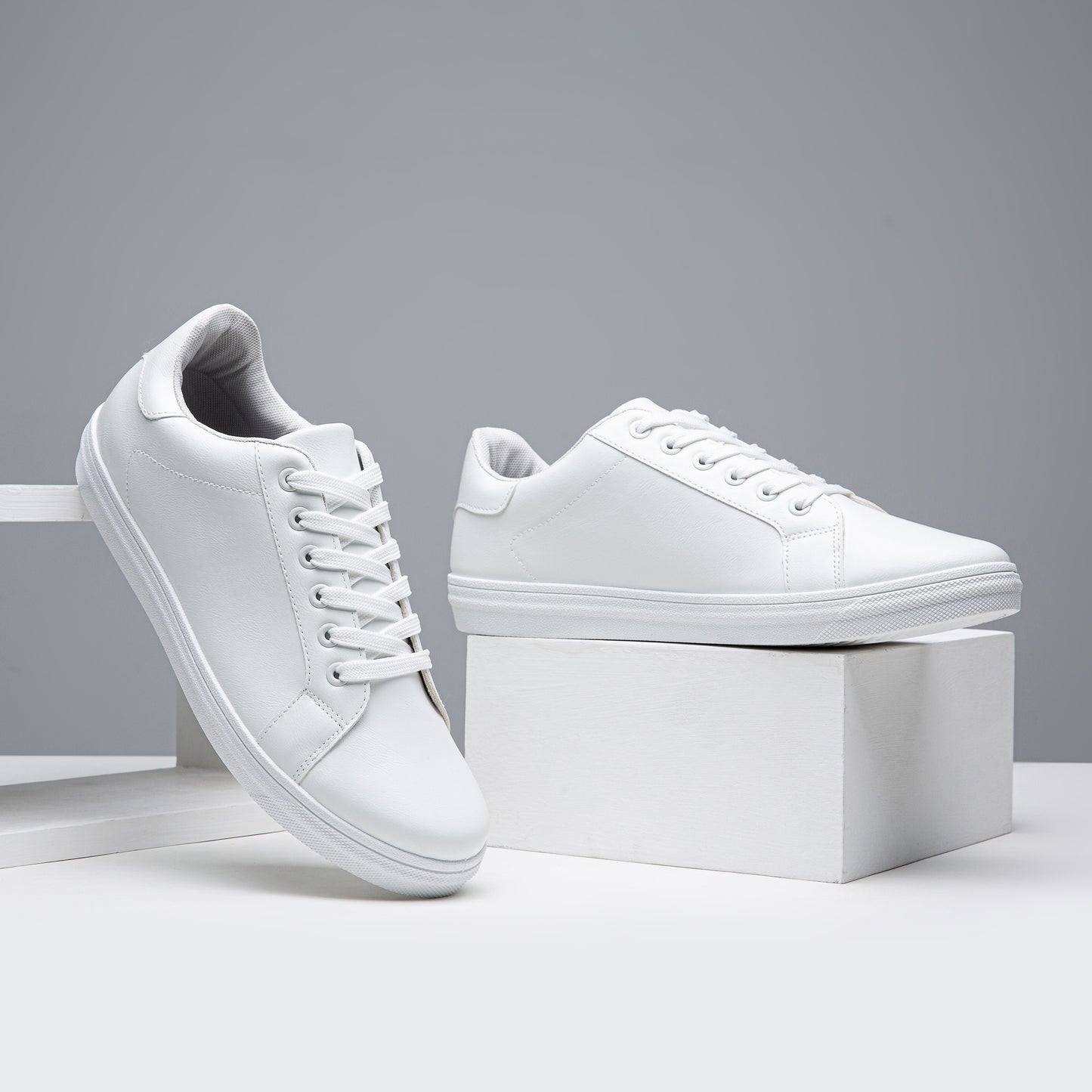 Men's Skateboard Shoes, Trendy Solid Colour Low Top, Comfy Non Slip Lace Up Casual Sneakers, For Men's Outdoor Activities