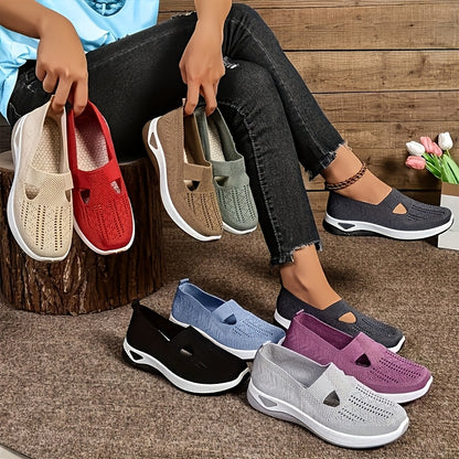 2026 New Women'S Breathable Knitted Sneakers, Fashionable And Trendy Cross-Border Lace-Up Casual Shoes, Women'S Shoes On, Women'S Products in Local Warehouses