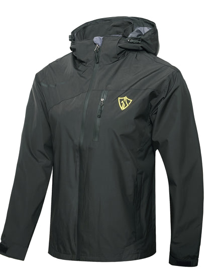 Men'S Rain Jacket Waterproof with Zipped Pockets Windproof Rain Jacket with Hooded