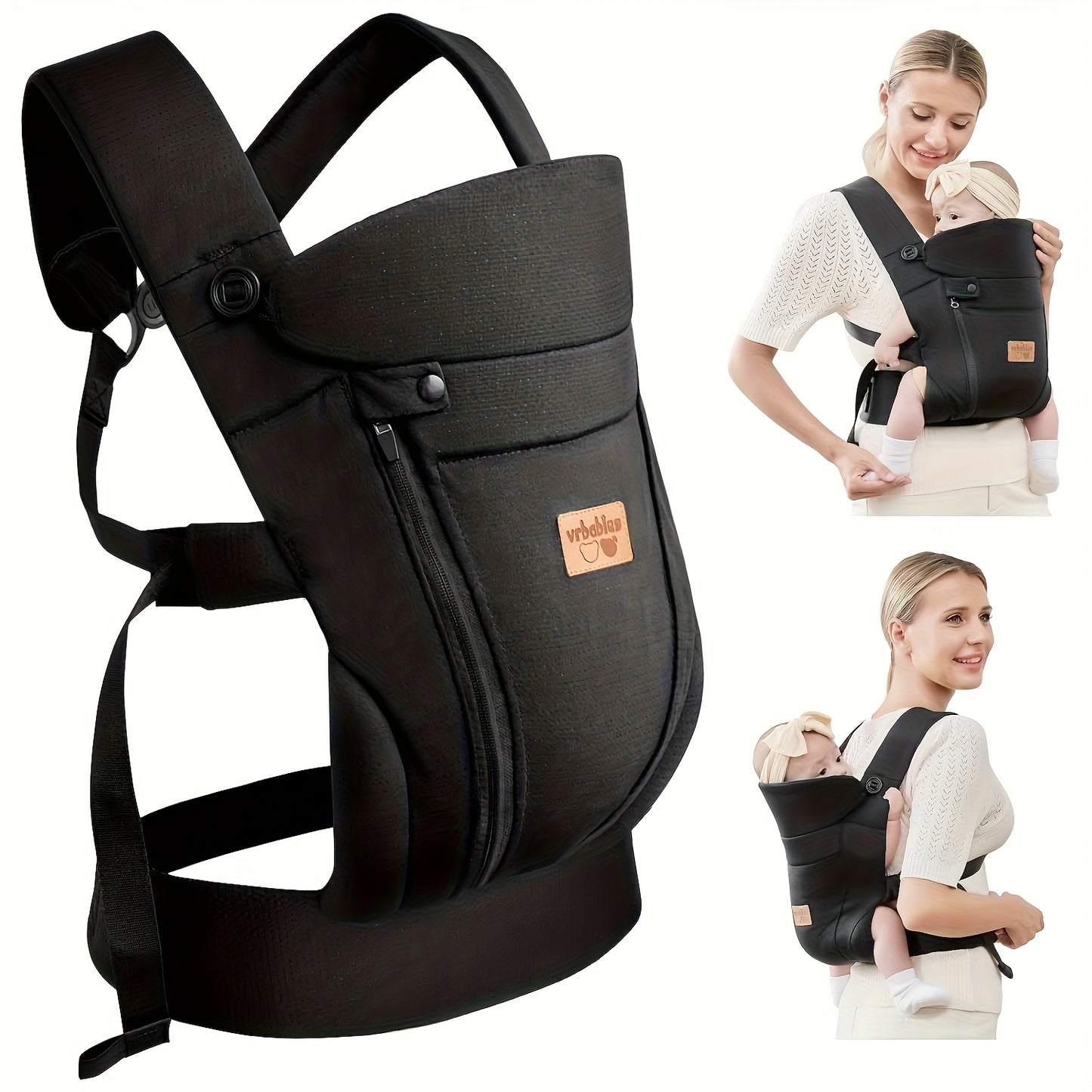 Vrbabies New Ergonomic Baby Carrier Newborn Toddler Wrap Carrier Hands Free Baby Sitting Support Sling Breathable Perfect for Infants Chest Sling for Babies Gift