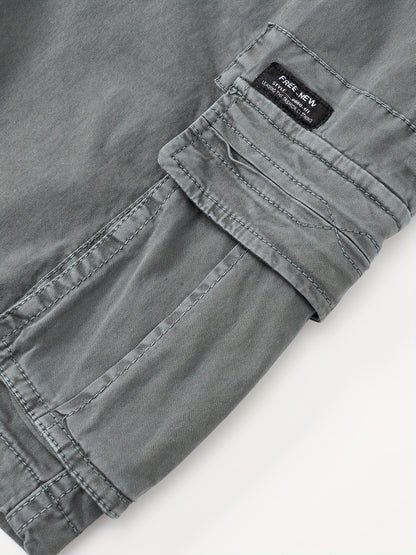 Men's Breathable Cotton Shorts with Multi-Pocket - Elastic Workwear Shorts Suitable for Outdoor,,, Casual Wear - Mid-Rise Pants with /Equipment Pockets