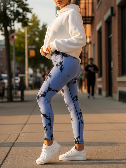 Women'S Tie Dye Yoga Pants High Waisted Scrunch Butt Workout Leggings Soft Stretchy Butt Lifting Tummy Control Yoga Leggings For Gym Running Fitness