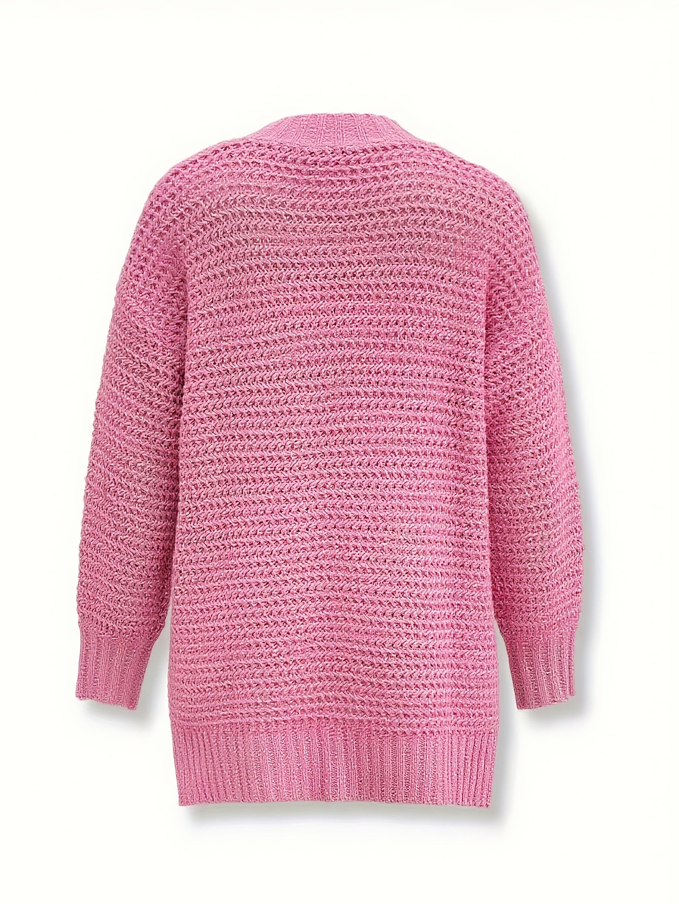 Women's Purple Polyester Oversized Long-Sleeve Sweater - product view 6