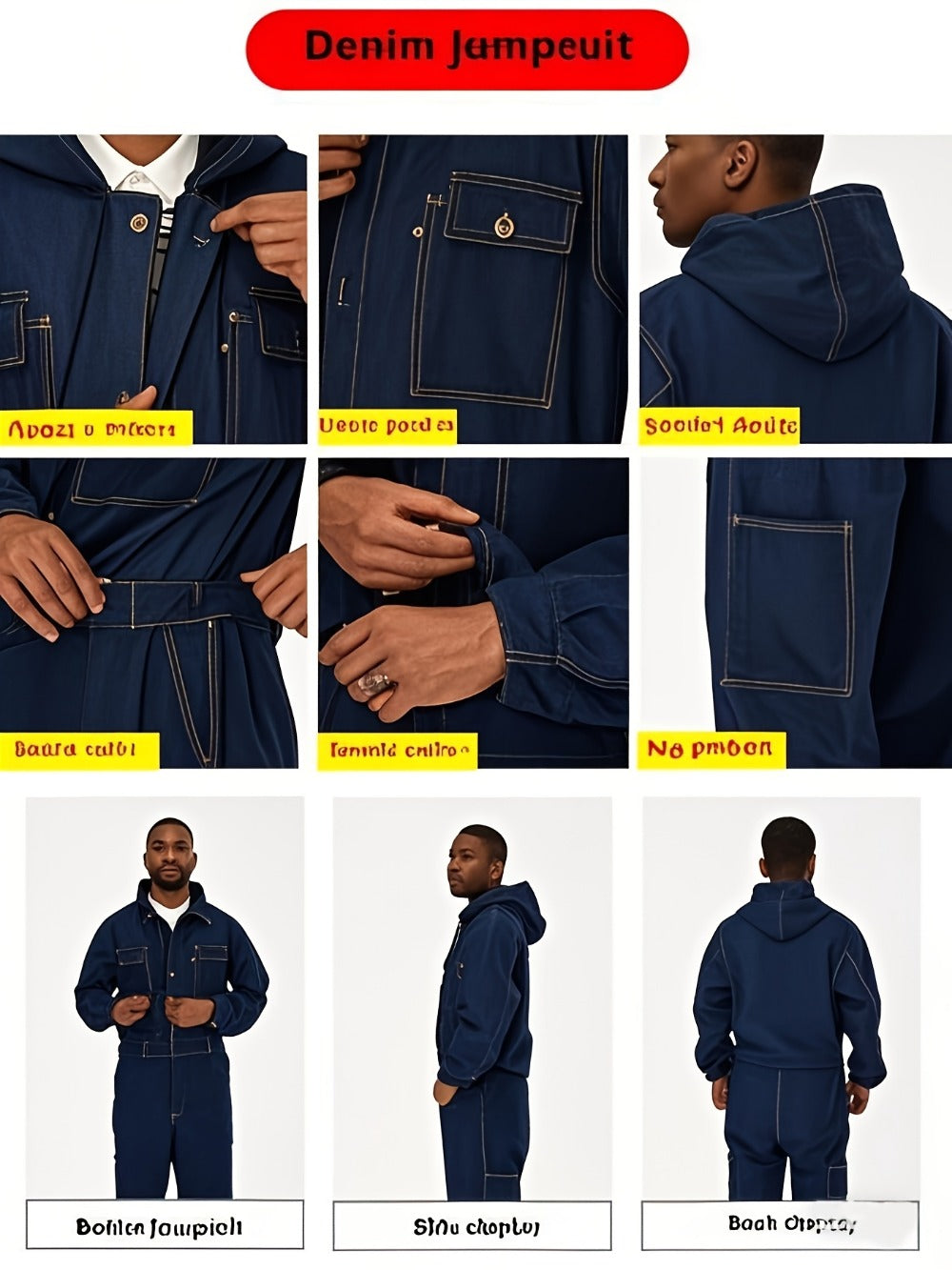Unisex Work Coveralls - Multi-Pocket Utility Design