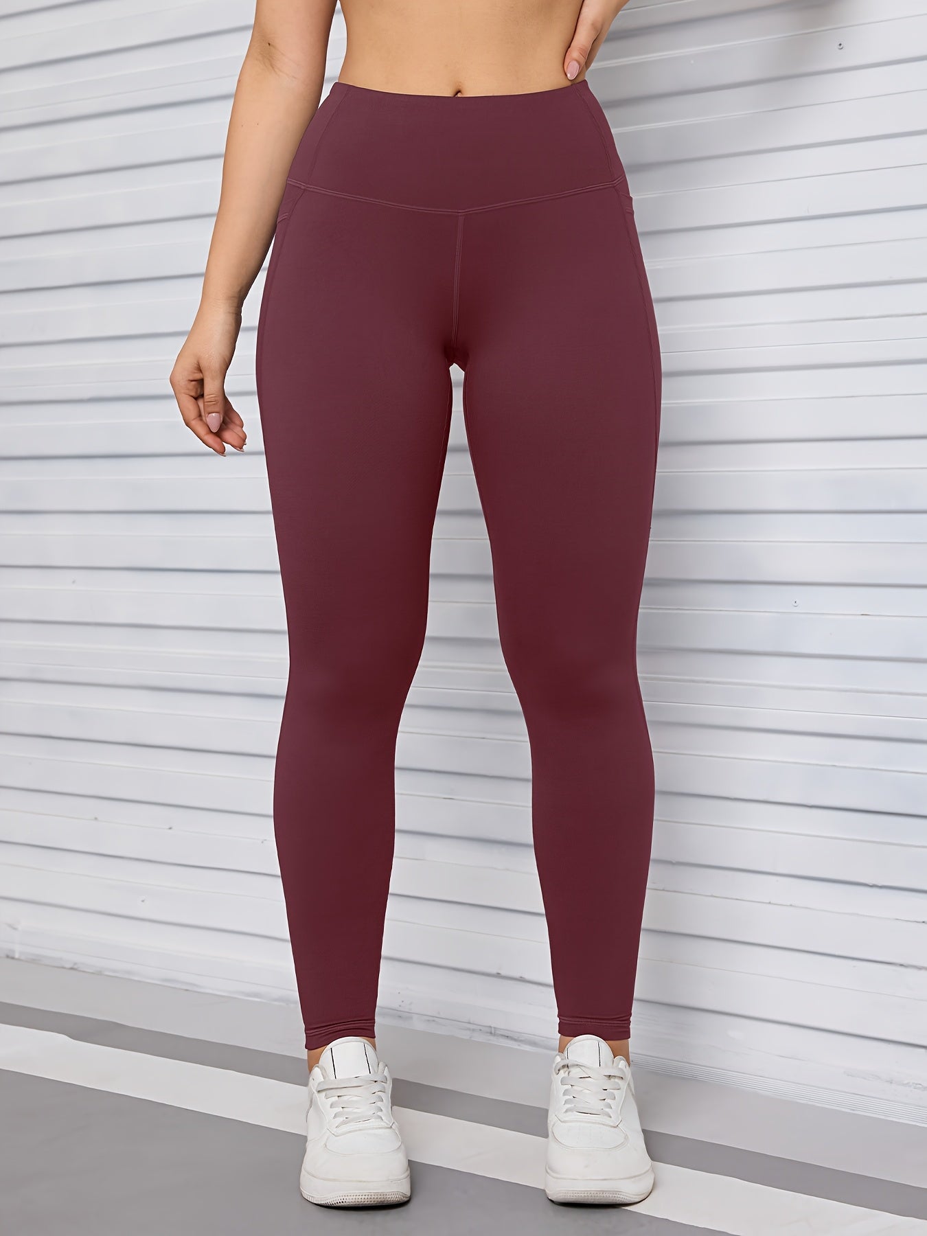 5pcs Women' High Waisted Cropped Leggings with Pockets - Full-Length Suitable for & Casual Attire, Non-Sheer Tummy Pants, Machine Washable Stretchy Base Layer for,, Layering (Year-Round)