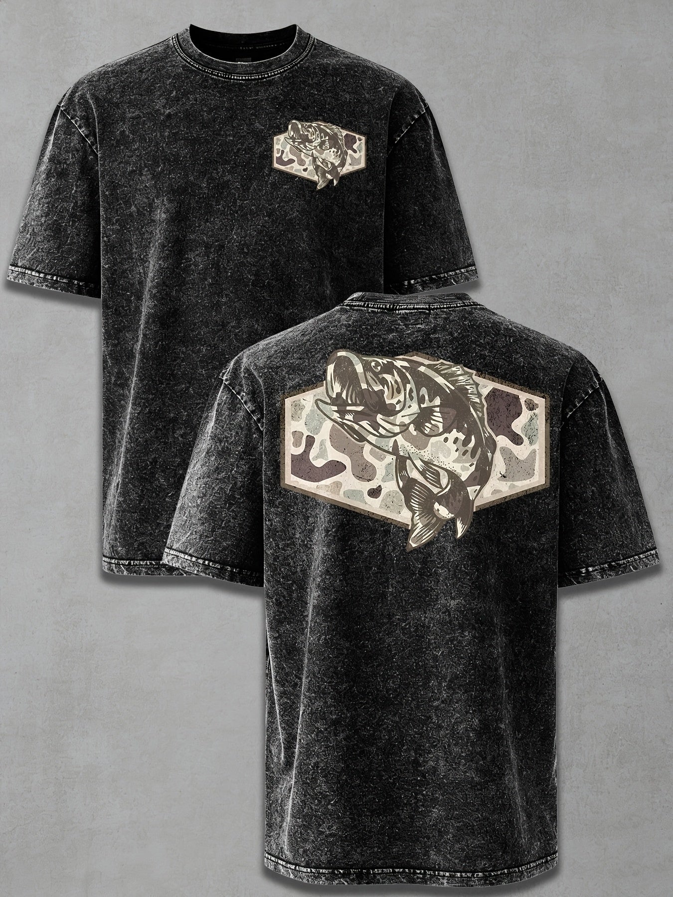 Men's Coffee Brown Printed Short-Sleeve T-Shirt - product view 2