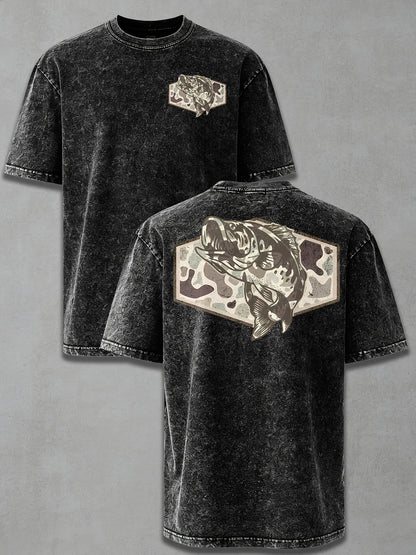 Men's Coffee Brown Printed Short-Sleeve T-Shirt - product view 2