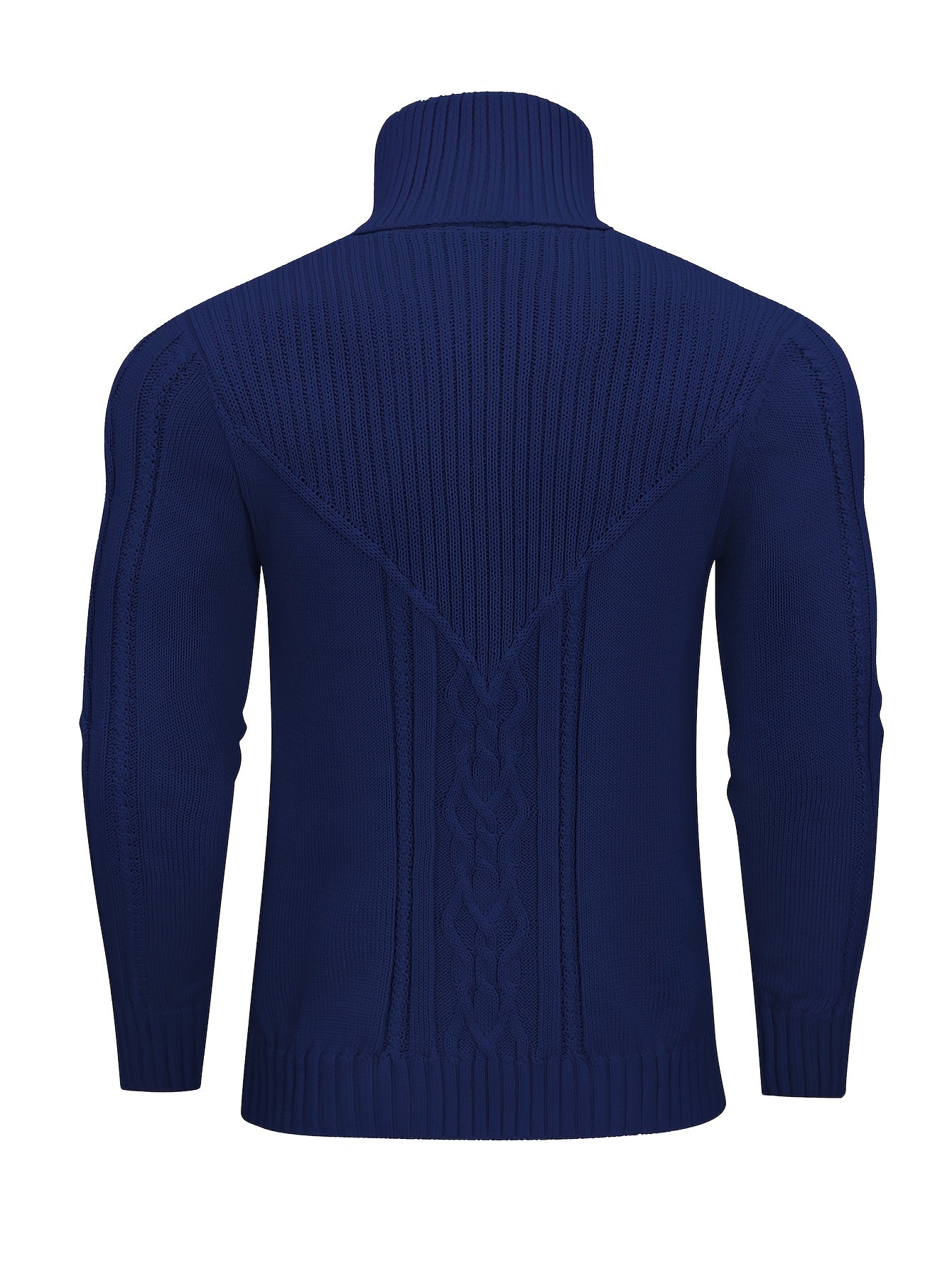 Men's Mature Casual Vintage Twisted Turtleneck Knit Pullover
