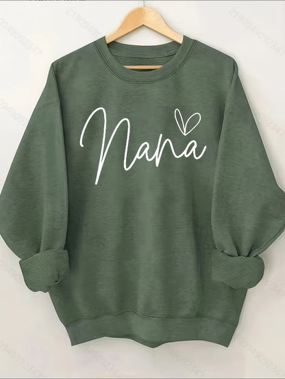 A Round Neck Sweater with Printed Letters, Perfect for Casual Everyday Wear. It'S Loose And Comfortable, Designed for Women During The Autumn And Winter Seasons