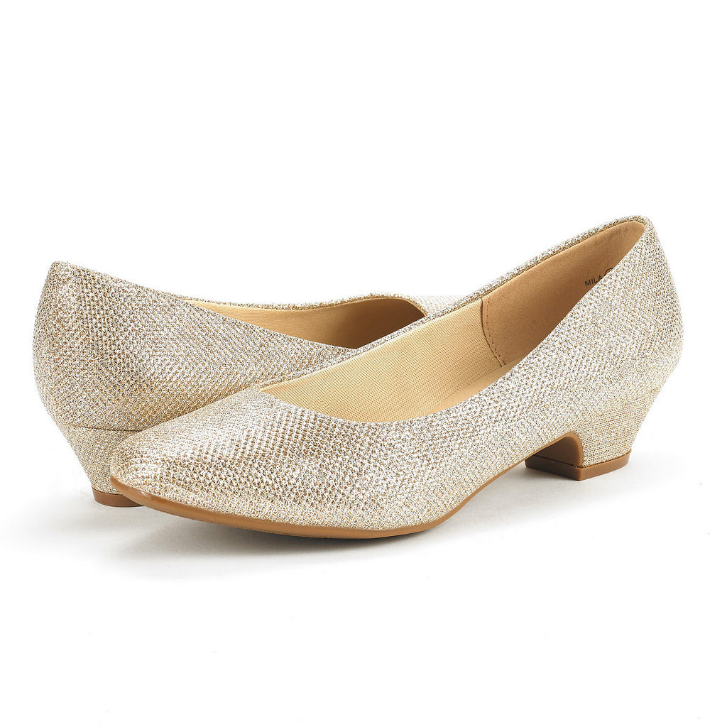 Women's Low Casual Chunky Heel Pump Shoes Comfort Elegant Design Low Chunky Heels Pumps Comfortable Round Toe Dressy Elegance Work Shoes Functional Design
