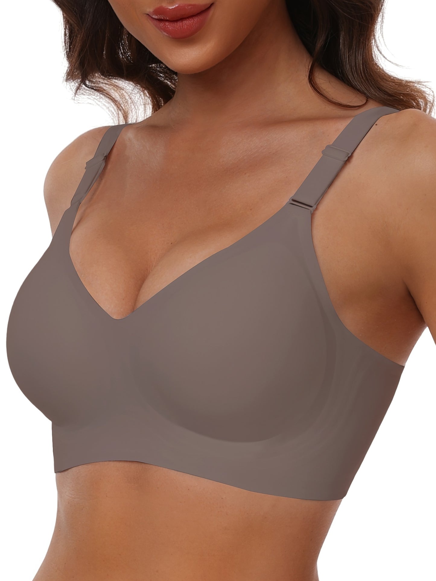 Seamless Wireless Push-Up Bra-V Neck Design, Comfortable, Supportive Intimate Apparel for Women