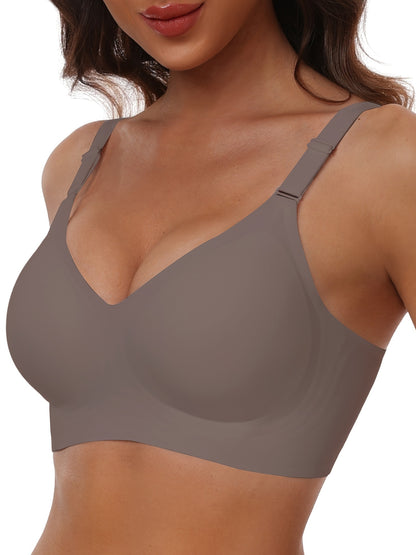 Seamless Wireless Push-Up Bra-V Neck Design, Comfortable, Supportive Intimate Apparel for Women