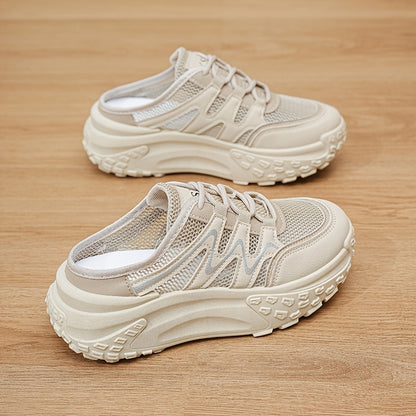 Women'S Casual Summer Shoes with Thick Soles And Versatile Slippers, Easy And Breathable Mesh Surface, White And Comfortable., Women Shoes