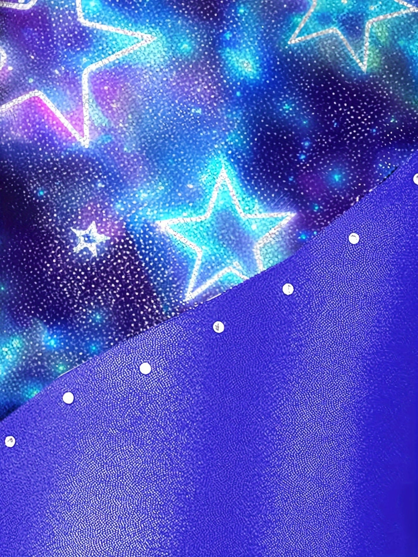 Girls' 3pcs Gymnastics Leotard Set with Stars Pattern, Long Sleeve Bodysuit & Matching Shorts - Includes Hairband, Stretchy & Breathable Fabric for Dance Training, Perfect for Outdoor, All Seasons, Gift for Back-to-School Season, Beach Essentials