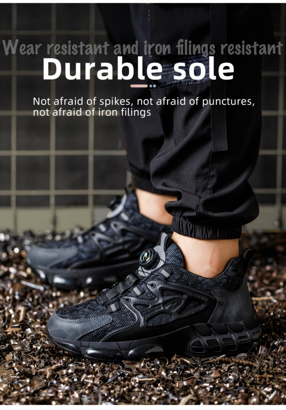 Men's Work & Safety Shoes - Puncture Resistant & Lace-Up Fit