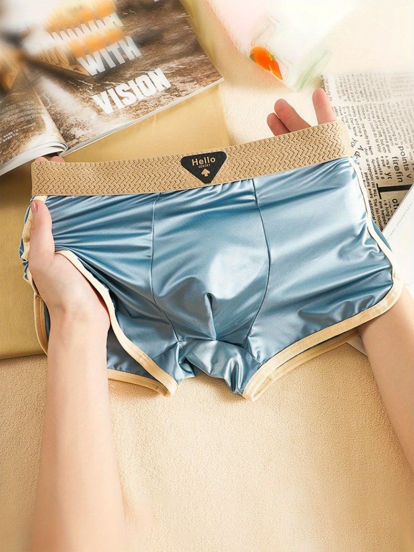 4pcs Men's Boxer Briefs- Ice Silky Cooling Underwear Breathable Quick-Dry Moisture-Wicking Boxer Shorts for Men Luxury Soft Comfort Underwear