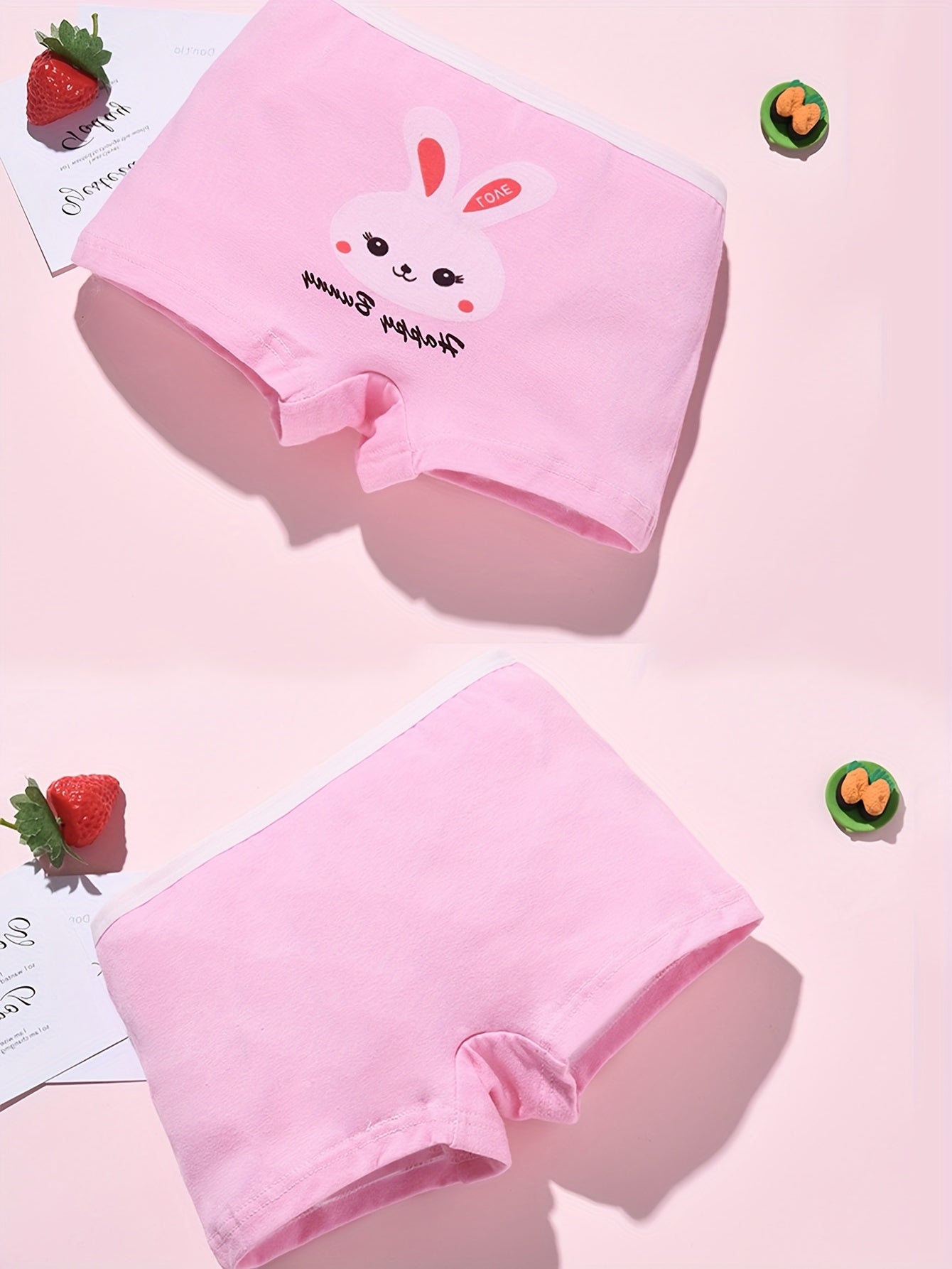 Vifine Random 8pcs Cute Cartoon Girl & Rabbit & Pony Print Briefs, Soft & Comfy Underwear Set, for All Season Wearing