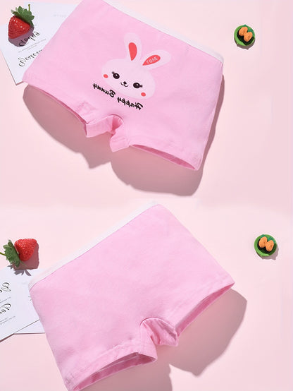Vifine Random 8pcs Cute Cartoon Girl & Rabbit & Pony Print Briefs, Soft & Comfy Underwear Set, for All Season Wearing