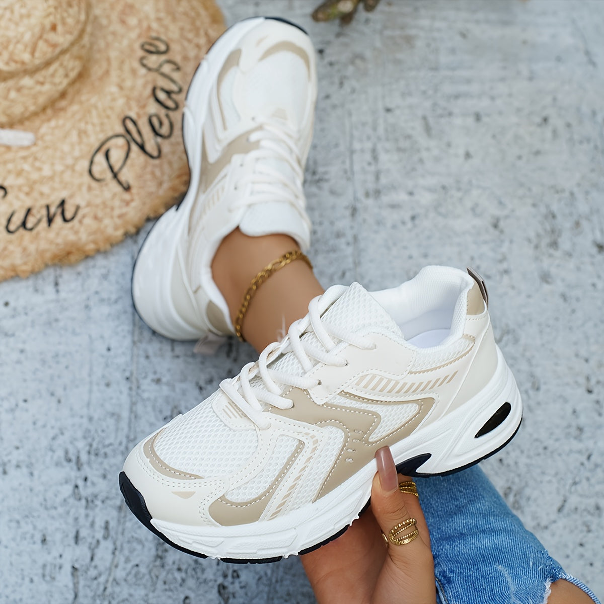 Athletic Shoes for Women Featuring Color-Blocking Design, Breathable Mesh for Running And Walking, And Casual Styles That Add Height., Women Shoes, Sneakers