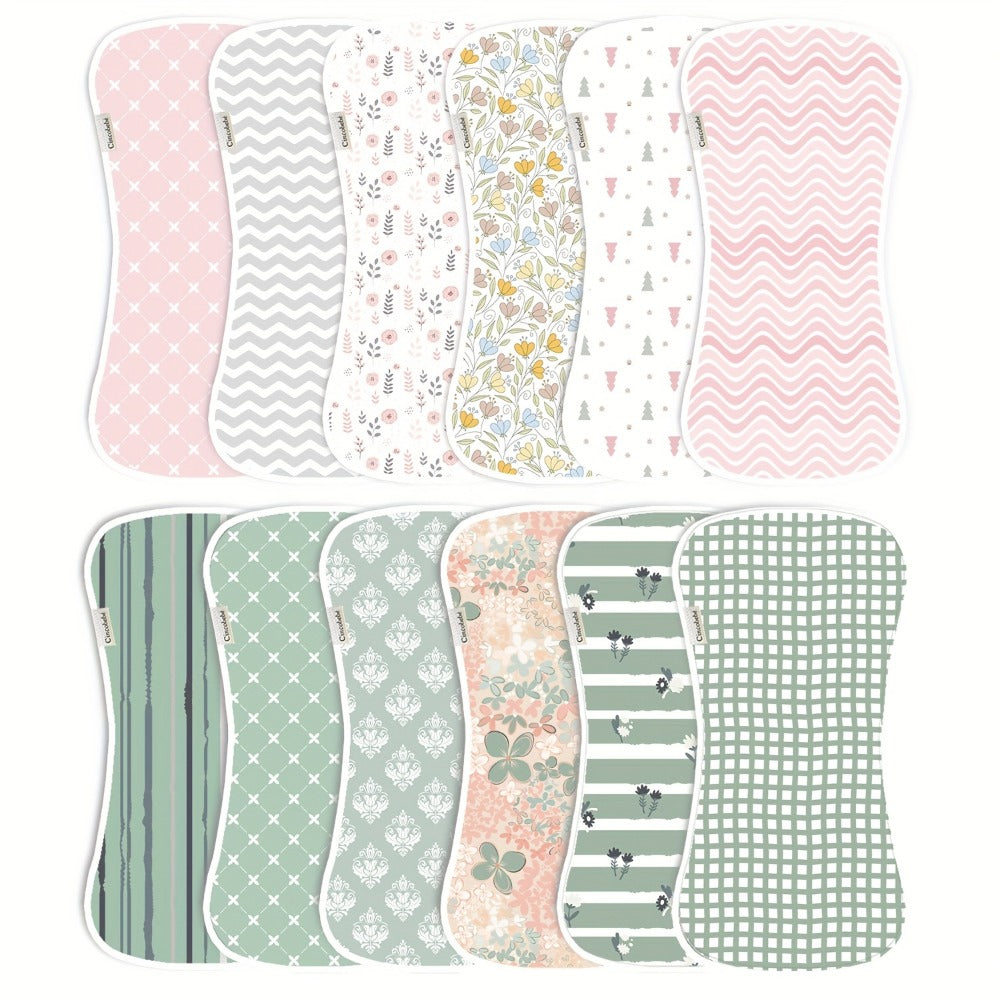 Baby Burp Cloth Set - Soft Absorbent Multipack Style 0517