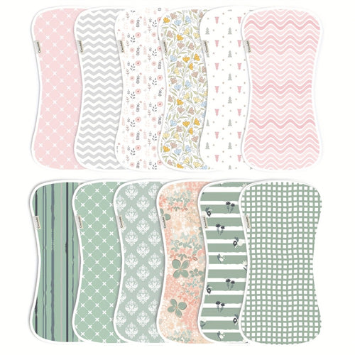 Baby Burp Cloth Set - Soft Absorbent Multipack Style 0517