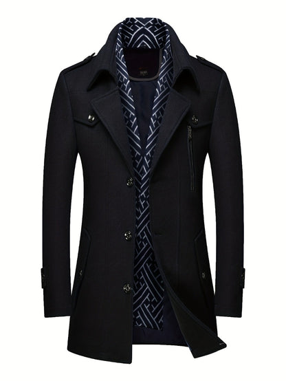 Men's Versatile Wool Blend Single-Breasted Coat