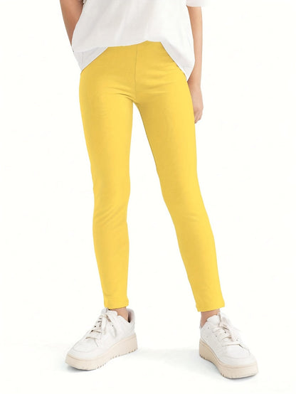 Girls' Solid Color Pants - Everyday Style