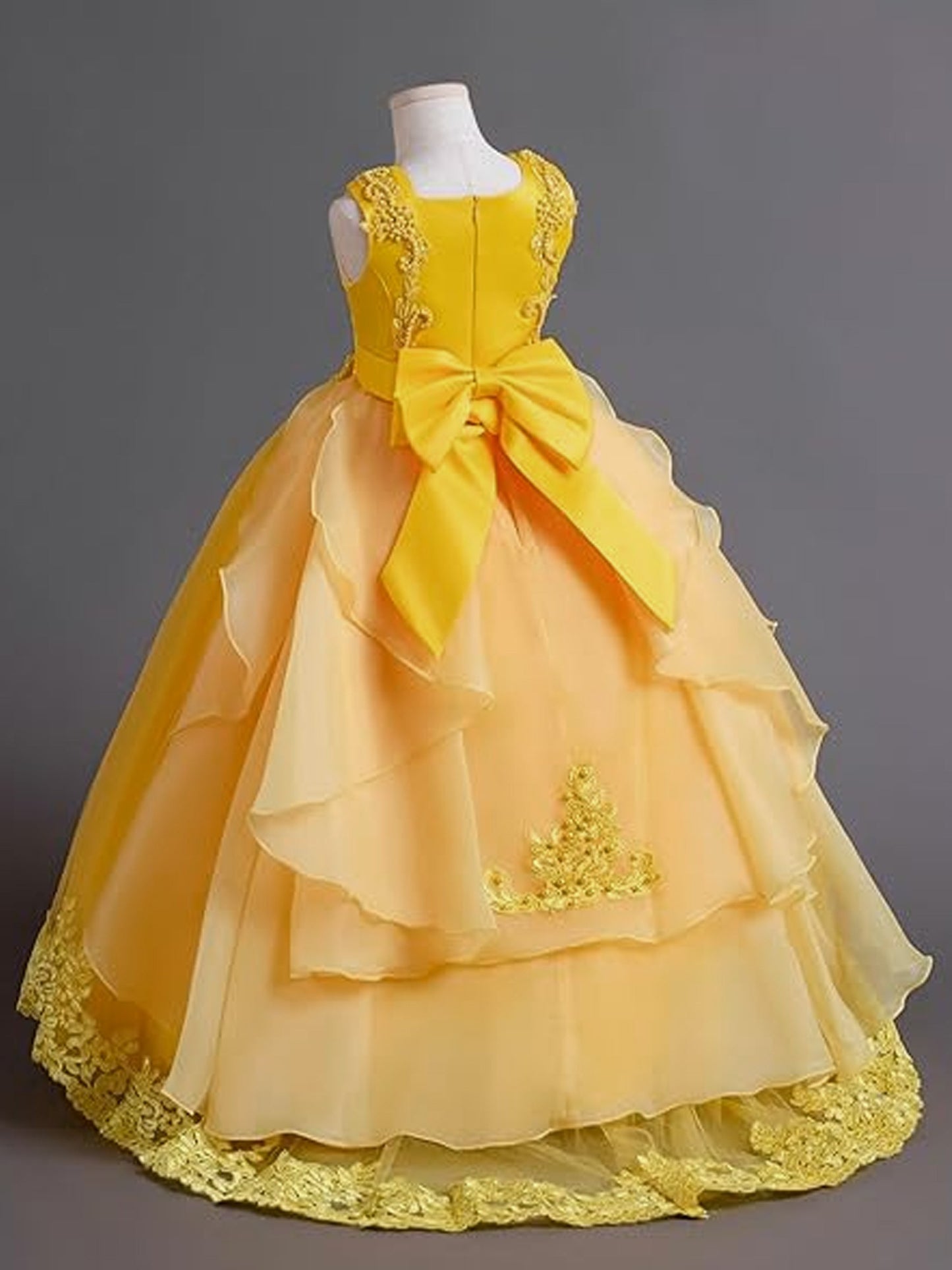 (Size Is Slightly Larger, Recommended To Purchase One Size Smaller Than Usual) Flower Dress Princess Puffy Tulle Dresses Bridesmaid Wedding Communion Birthday Party Pageant Maxi Prom Gown For Kids
