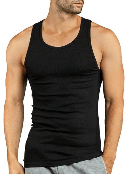 3 Pack Men's Solid 100% Cotton Tank Top A Shirt S-3XL Basic Underwear Daily Wear Classic Fit Regular Plus Big & Tall Size, Basic Layering Tops, Cotton Workout Breathable Casual A-Shirts for Sport Hiking Activewear
