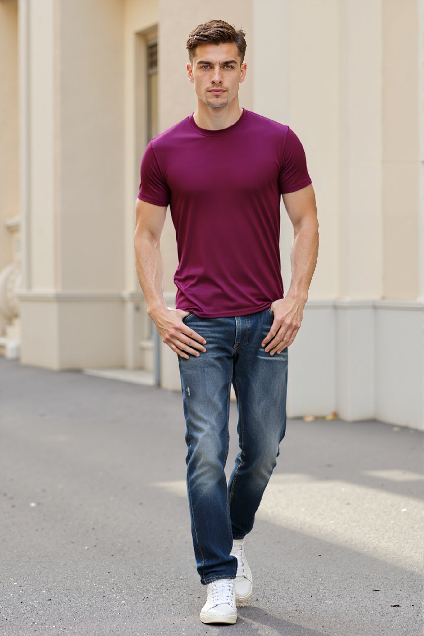 Set of 6 Men'S Lightweight Crew Neck T-Shirts That Dry Quickly - Made from Breathable, Moisture-Wicking, Ideal for Gym Sessions, Running, And Fitness Training - Offered in Various Colors, Making Them a Perfect Gift Choice for Workout Apparel