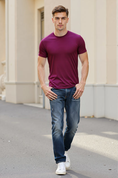 Set of 6 Men'S Lightweight Crew Neck T-Shirts That Dry Quickly - Made from Breathable, Moisture-Wicking, Ideal for Gym Sessions, Running, And Fitness Training - Offered in Various Colors, Making Them a Perfect Gift Choice for Workout Apparel