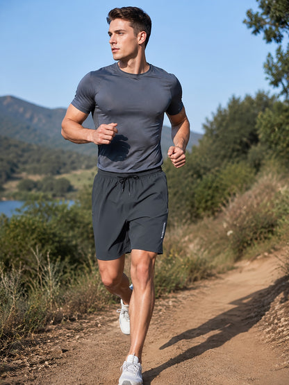 5pcs Men's Sports Gym Workout Shorts Basketball Shorts Men Stretch Waistband Side Zip Pocket Quick Drying