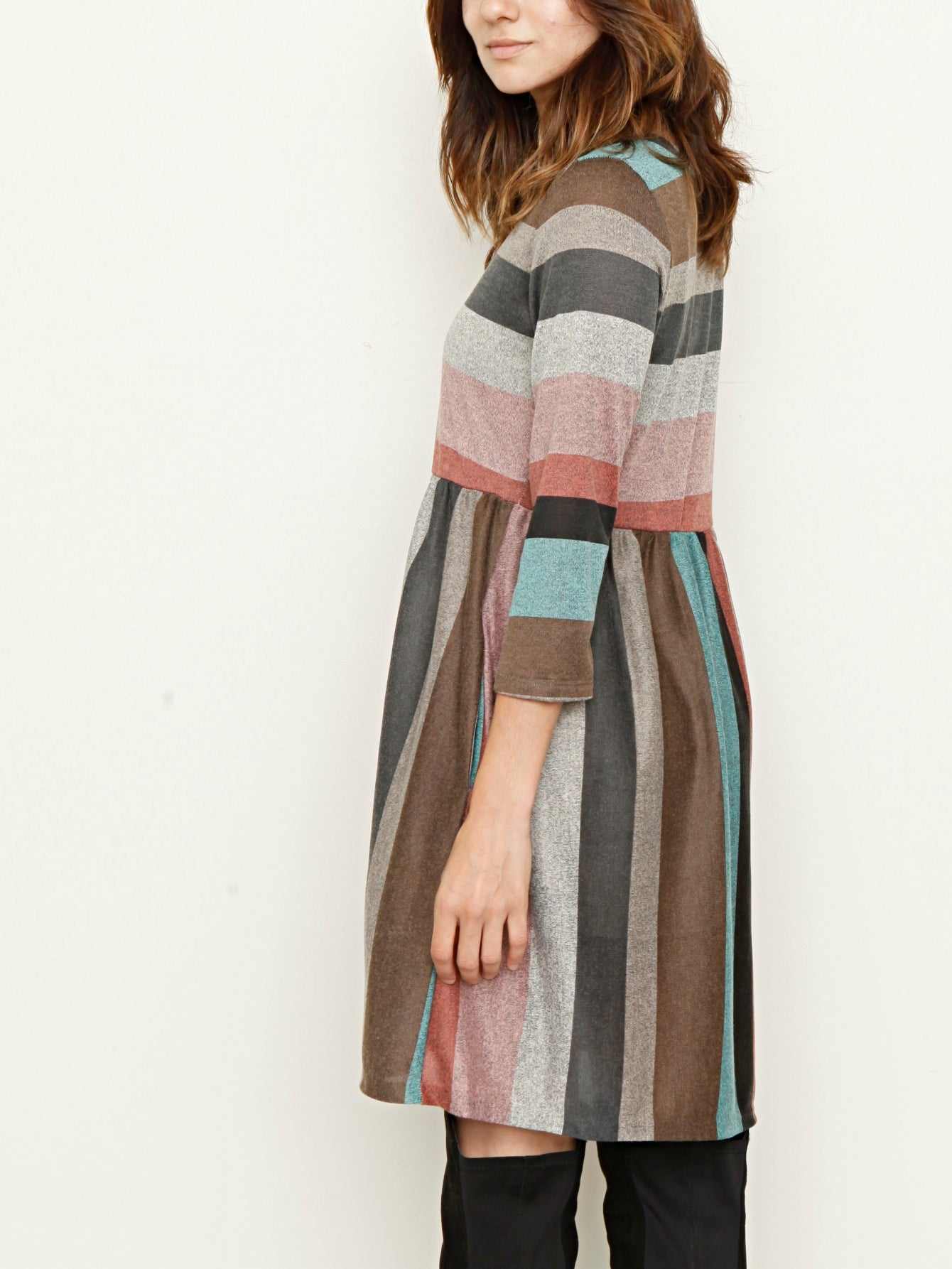 Light Grey Polyester Ruffle Tiered Dress - product view 40