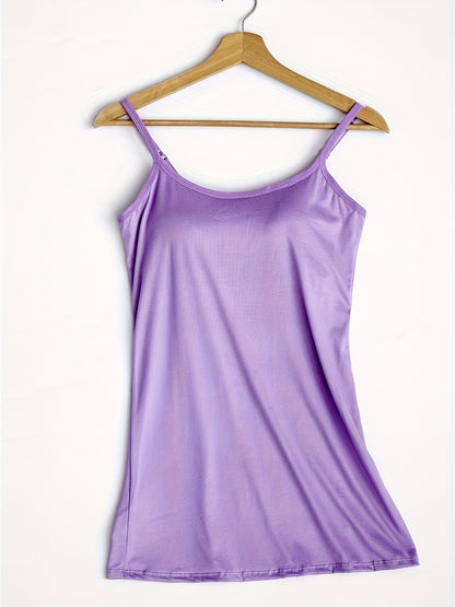 Seamless Women's Tank Top with Built-in Bra - Soft, Stretchy & Comfort Fit for All Seasons