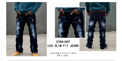 2026 New Men's Jeans, Fashionable Trend Slim Fit Jeans, Elastic Denim Leggings, Slimming Slim Fit Men's Pants, Slim Fit Version, Versatile Design, Suitable for All Seasons