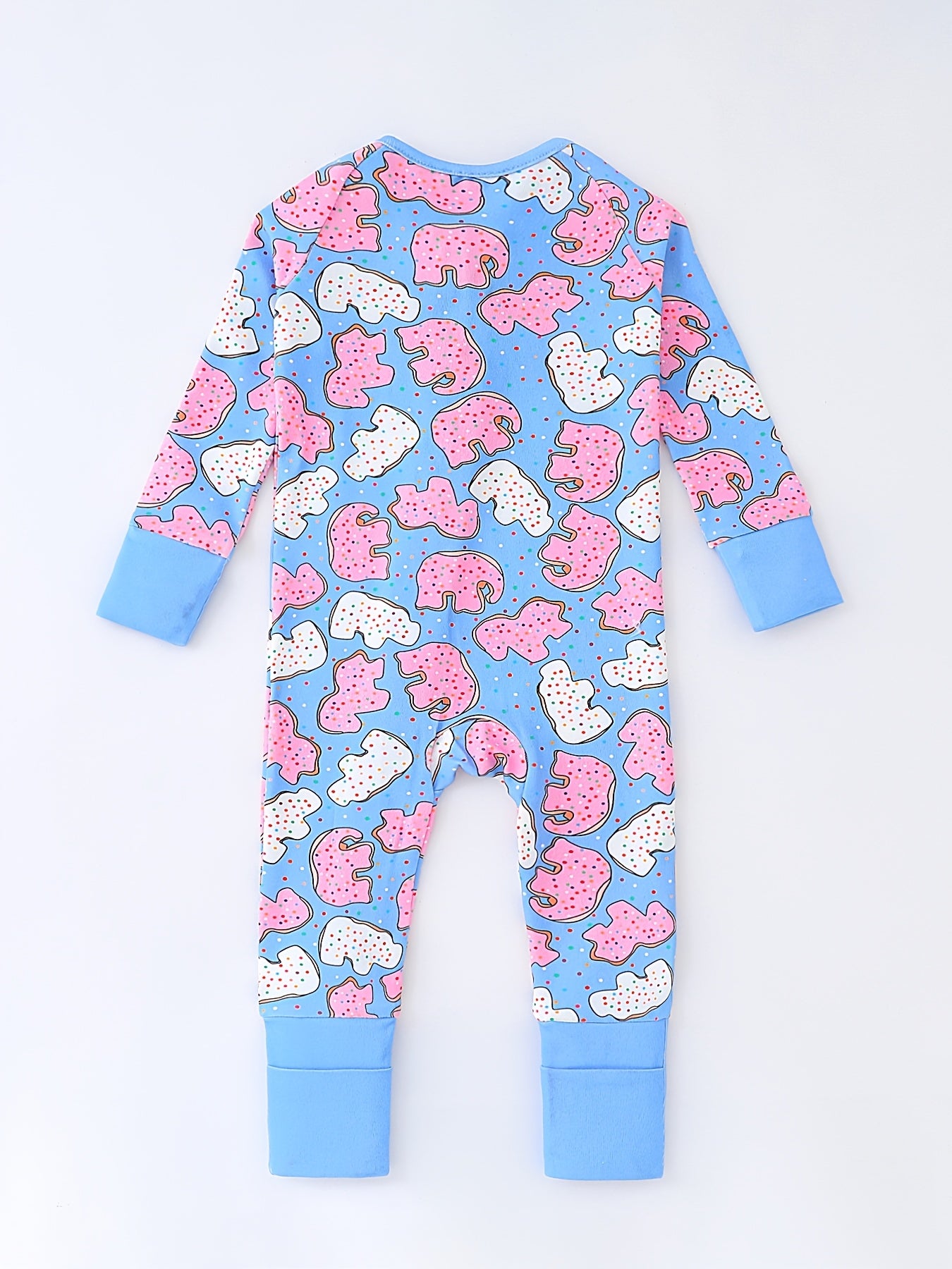 Snug-Fit Baby Sleeper: Elephant And Zebra Animal Friends Print. Two-Way Zipper, Fold-Over Cuffs. Soft, Machine Washable for 0-3 Years. Perfect for All-Season Outdoor Wear, for Outdoor